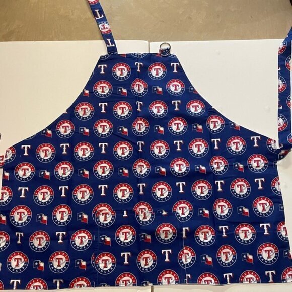Barbeque Blue Apron with Texas Rangers Logo